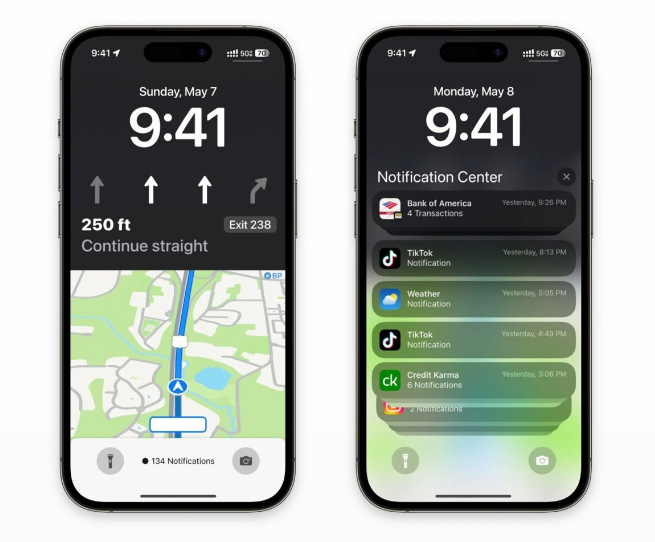 防城苹果维修服务分享iOS17锁屏地图导航半屏显示长什么样 